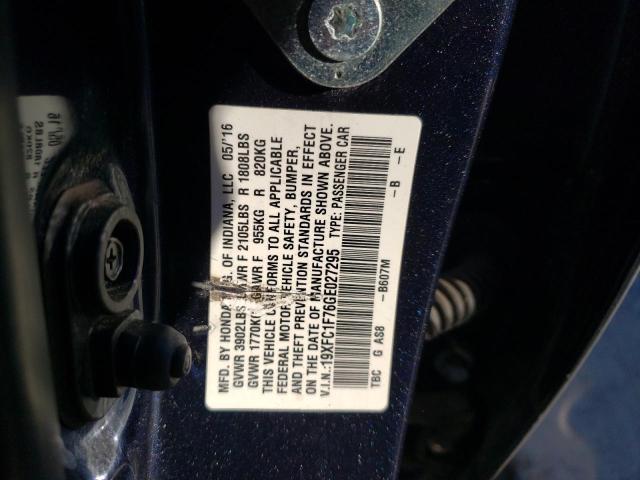 Photo 10 from auction – 2016 HONDA CIVIC EXL with VIN 19XFC1F76GE027295