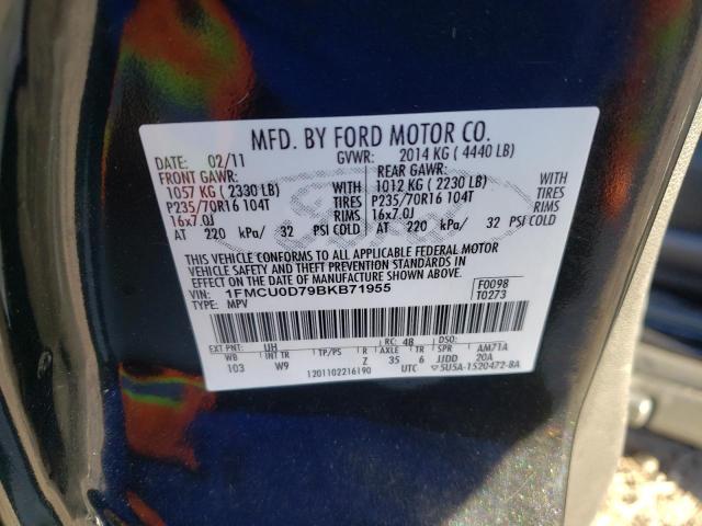 Photo 10 from auction – 2011 FORD ESCAPE XLT with VIN 1FMCU0D79BKB71955