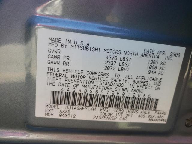 Photo 10 from auction – 2009 MITSUBISHI GALANT ES with VIN 4A3AB36F79E012686