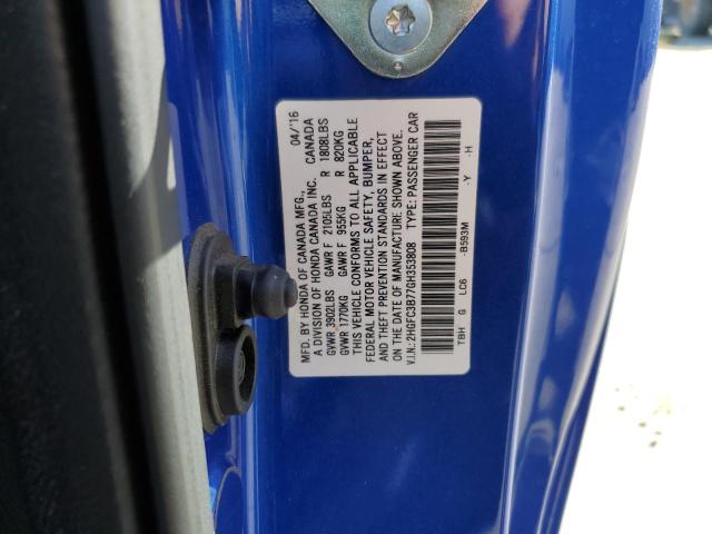 Photo 10 from auction – 2016 HONDA CIVIC EXL with VIN 2HGFC3B77GH353808