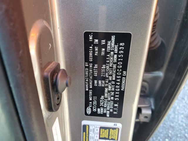 Photo 10 from auction – 2012 KIA OPTIMA SX with VIN 5XXGR4A60CG015938