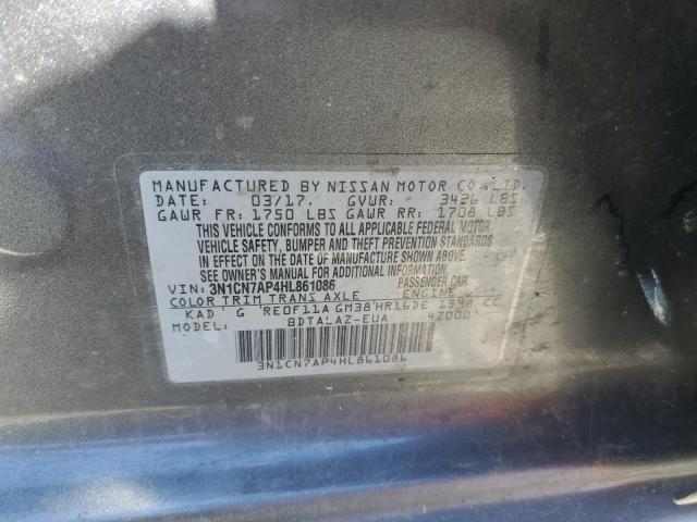 Photo 10 from auction – 2017 NISSAN VERSA S with VIN 3N1CN7AP4HL861086