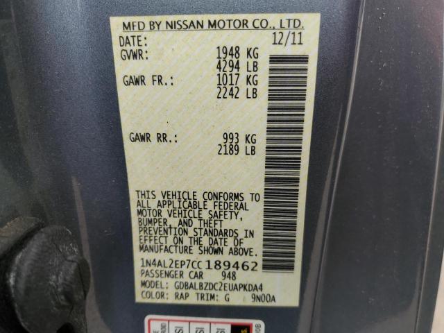 Photo 10 from auction – 2012 NISSAN ALTIMA S with VIN 1N4AL2EP7CC189462