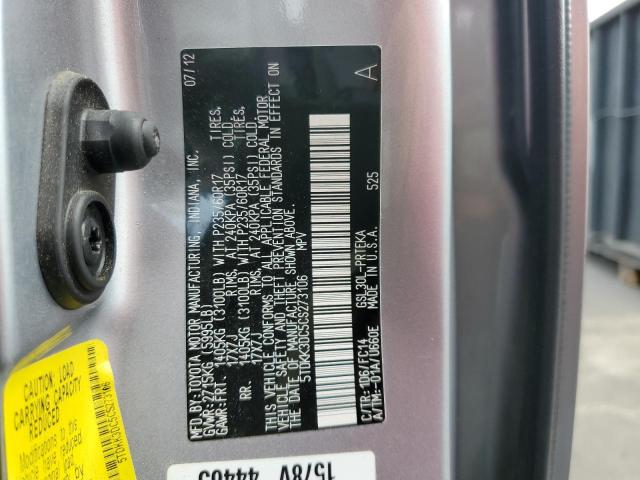 Photo 10 from auction – 2012 TOYOTA SIENNA LE with VIN 5TDKK3DC5CS273106
