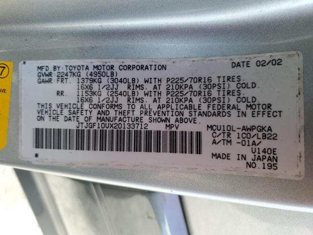 Photo 10 from auction – 2002 LEXUS RX 300 with VIN JTJGF10UX20133712