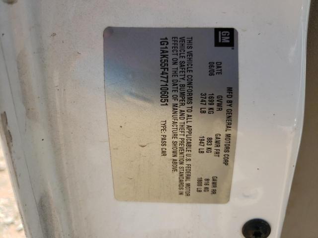 Photo 10 from auction – 2007 CHEVROLET COBALT LS with VIN 1G1AK55F477106051