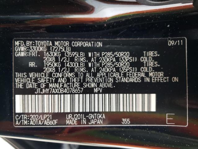 Photo 10 from auction – 2011 LEXUS LX 570 with VIN JTJHY7AX0B4078657