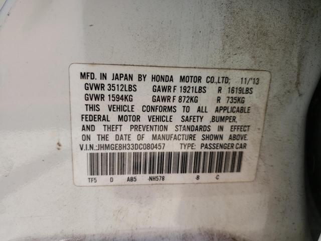 Photo 10 from auction – 2013 HONDA FIT with VIN JHMGE8H33DC080457