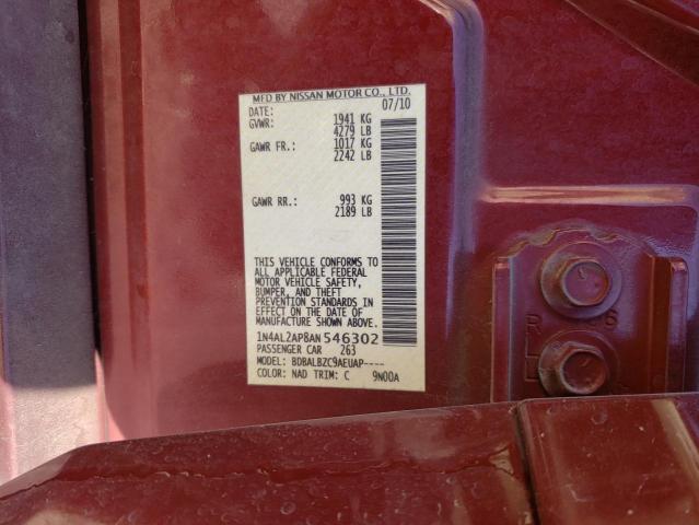Photo 10 from auction – 2010 NISSAN ALTIMA BAS with VIN 1N4AL2AP8AN546302