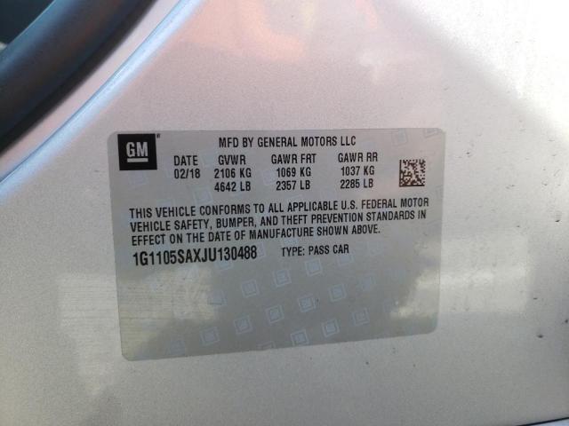Photo 10 from auction – 2018 CHEVROLET IMPALA LT with VIN 1G1105SAXJU130488