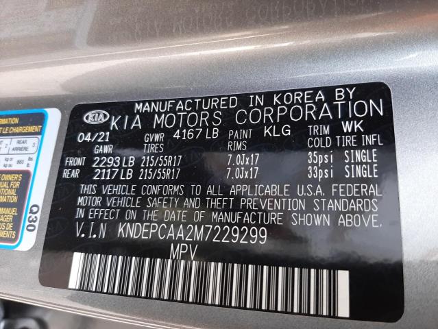 Photo 10 from auction – 2021 KIA SELTOS LX with VIN KNDEPCAA2M7229299