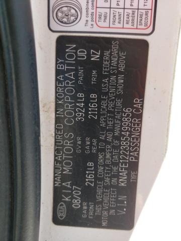 Photo 10 from auction – 2008 KIA SPECTRA EX with VIN KNAFE122385499856