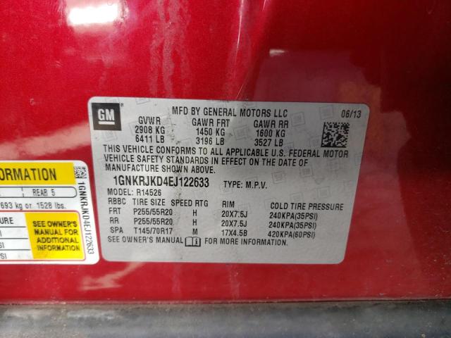 Photo 10 from auction – 2014 CHEVROLET TRAVERSE L with VIN 1GNKRJKD4EJ122633