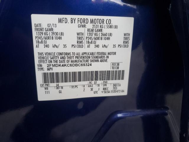 Photo 10 from auction – 2013 FORD EDGE with VIN 2FMDK4KC6DBC69324