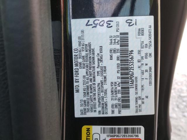 Photo 10 from auction – 2014 FORD FUSION S with VIN 1FA6P0G72E5356796