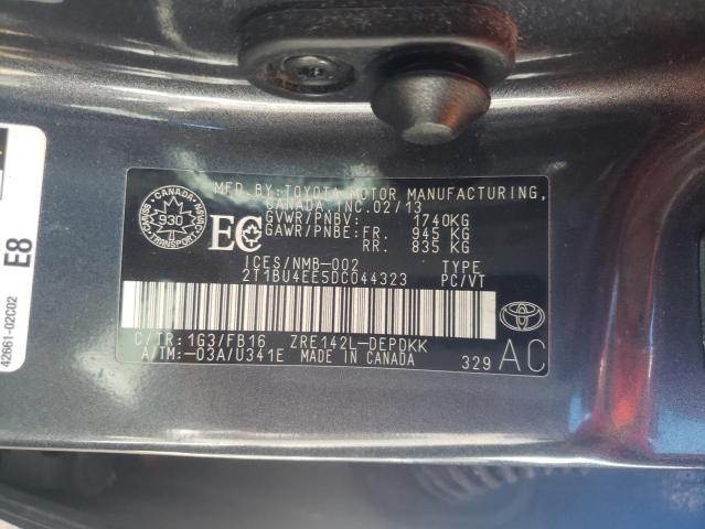 Photo 10 from auction – 2013 TOYOTA COROLLA BA with VIN 2T1BU4EE5DC044323