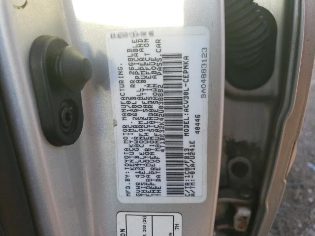 Photo 10 from auction – 2002 TOYOTA CAMRY LE with VIN 4T1BE32K42U038882