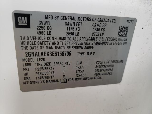 Photo 10 from auction – 2014 CHEVROLET EQUINOX LS with VIN 2GNALAEK3E6158706