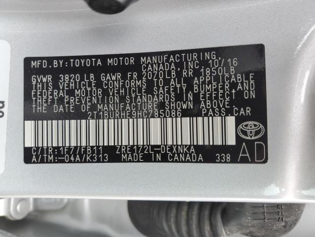 Photo 10 from auction – 2017 TOYOTA COROLLA L with VIN 2T1BURHE9HC785086
