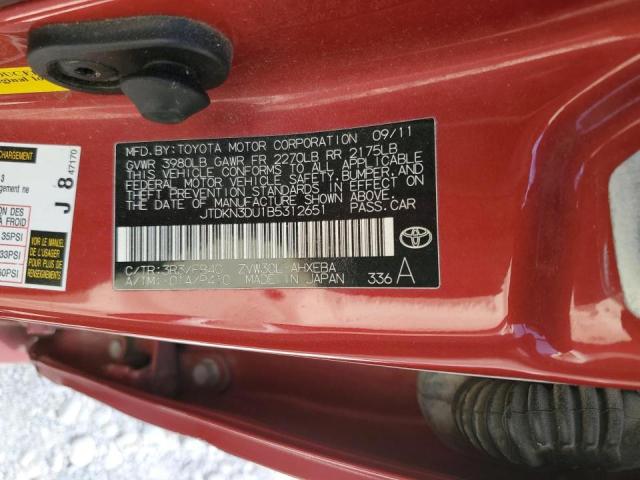 Photo 10 from auction – 2011 TOYOTA PRIUS with VIN JTDKN3DU1B5312651