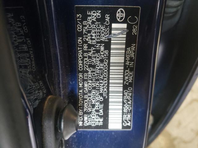 Photo 10 from auction – 2013 TOYOTA PRIUS with VIN JTDKN3DU2D0342158