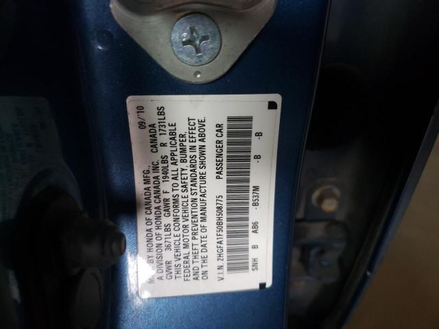 Photo 10 from auction – 2011 HONDA CIVIC LX with VIN 2HGFA1F50BH508775