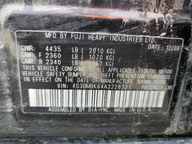 Photo 10 from auction – 2010 SUBARU LEGACY 2.5 with VIN 4S3BMBK64A3228321