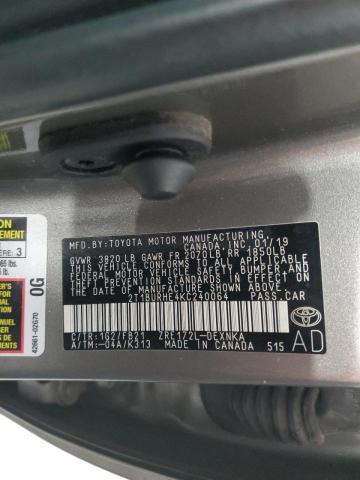 Photo 10 from auction – 2019 TOYOTA COROLLA L with VIN 2T1BURHE4KC240064