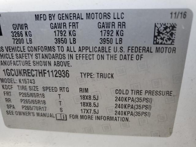 Photo 10 from auction – 2017 CHEVROLET SILV1500 4 with VIN 1GCUKREC7HF112936