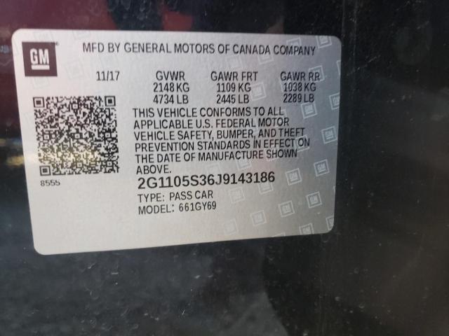 Photo 10 from auction – 2018 CHEVROLET IMPALA LT with VIN 2G1105S36J9143186