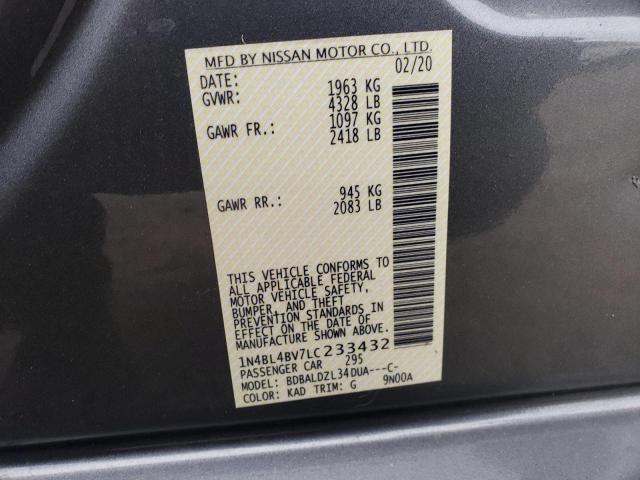 Photo 10 from auction – 2020 NISSAN ALTIMA S with VIN 1N4BL4BV7LC233432
