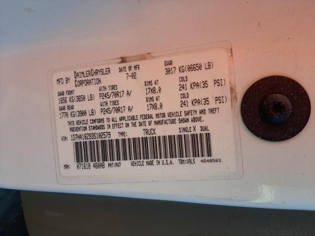 Photo 10 from auction – 2003 DODGE RAM 1500 S with VIN 1D7HA18Z93S102579