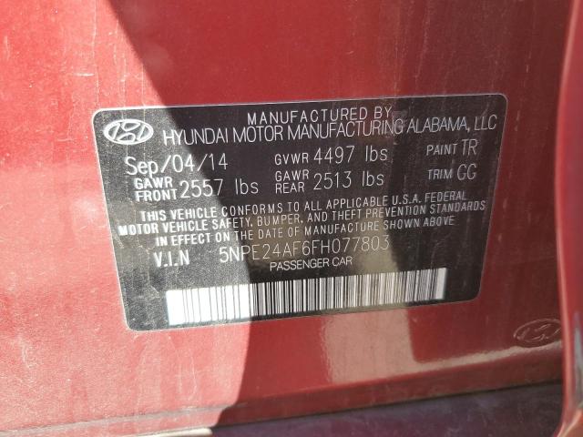 Photo 10 from auction – 2015 HYUNDAI SONATA SE with VIN 5NPE24AF6FH077803