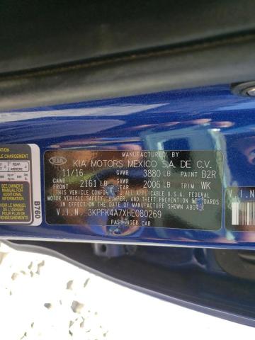 Photo 10 from auction – 2017 KIA FORTE LX with VIN 3KPFK4A7XHE080269