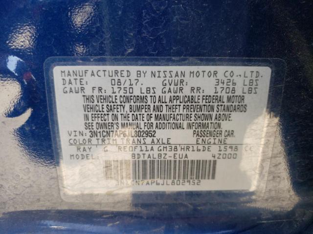 Photo 10 from auction – 2018 NISSAN VERSA S with VIN 3N1CN7AP6JL802952