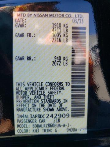 Photo 10 from auction – 2013 NISSAN ALTIMA 2.5 with VIN 1N4AL3AP8DC242909