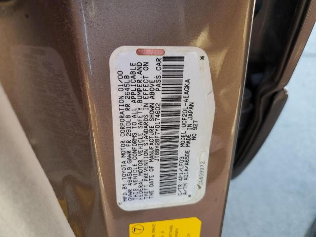 Photo 10 from auction – 2000 LEXUS LS 400 with VIN JT8BH28F7Y0174602