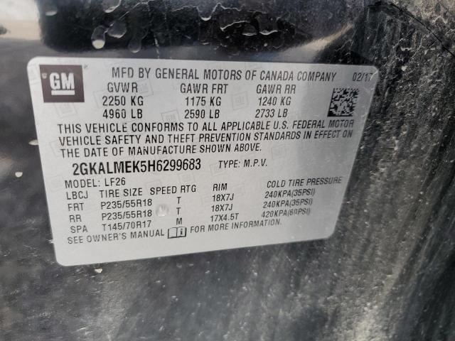 Photo 10 from auction – 2017 GMC TERRAIN SL with VIN 2GKALMEK5H6299683