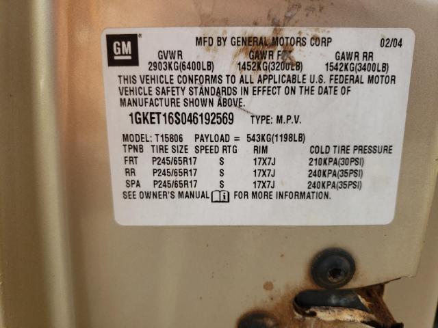 Photo 10 from auction – 2004 GMC ENVOY XL with VIN 1GKET16S046192569