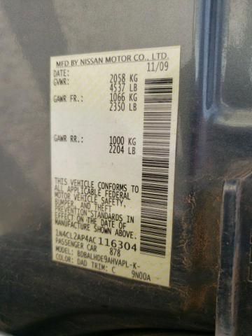 Photo 10 from auction – 2010 NISSAN ALTIMA HYB with VIN 1N4CL2AP4AC116304