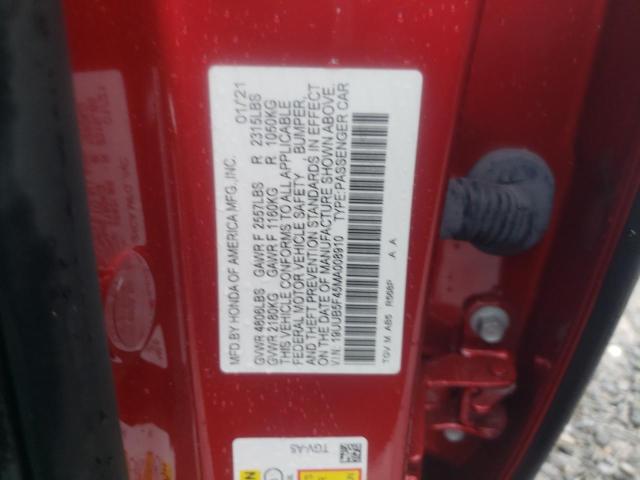 Photo 10 from auction – 2021 ACURA TLX TECHNO with VIN 19UUB5F45MA008910