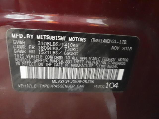 Photo 10 from auction – 2019 MITSUBISHI MIRAGE G4 with VIN ML32F3FJ0KHF06236