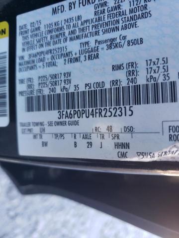 Photo 10 from auction – 2015 FORD FUSION SE with VIN 3FA6P0PU4FR252315