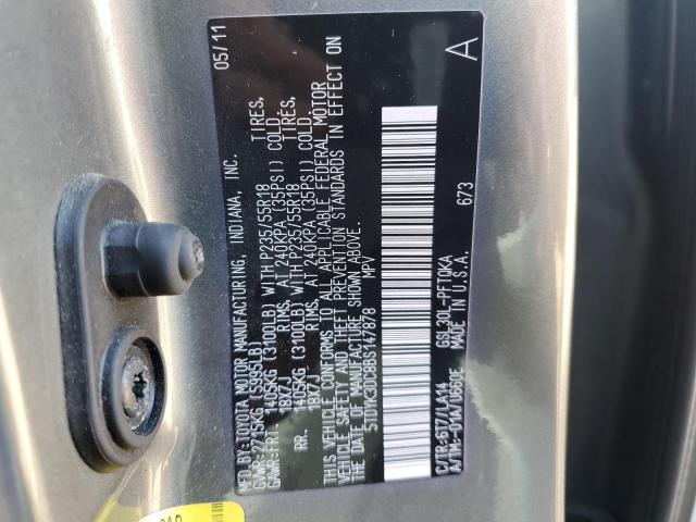 Photo 10 from auction – 2011 TOYOTA SIENNA XLE with VIN 5TDYK3DC8BS147878