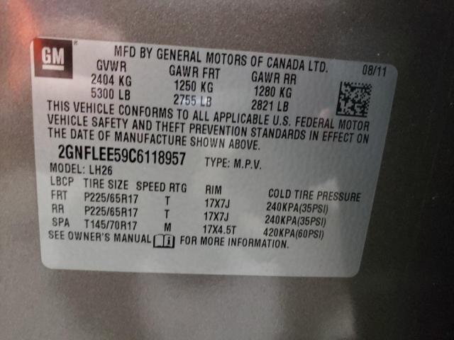 صورة رقم 10 من المزاد - 2012 CHEVROLET EQUINOX LT مع VIN 2GNFLEE59C6118957
