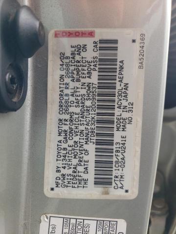 Photo 10 from auction – 2002 TOYOTA CAMRY LE with VIN JTDBE32K120099537