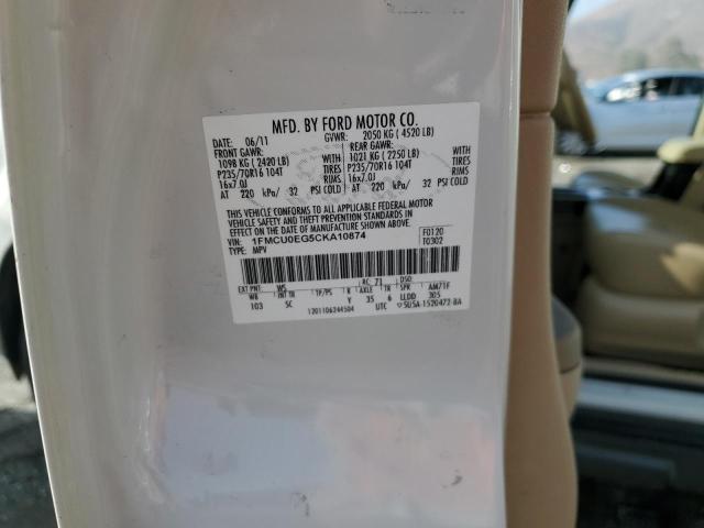 Photo 10 from auction – 2012 FORD ESCAPE LIM with VIN 1FMCU0EG5CKA10874