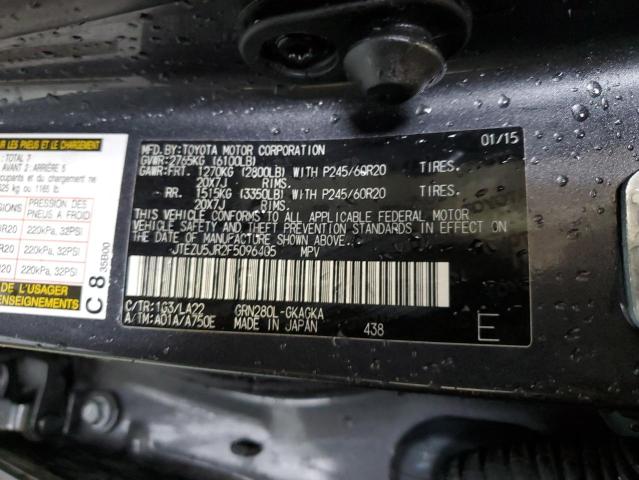 Photo 10 from auction – 2015 TOYOTA 4RUNNER SR with VIN JTEZU5JR2F5096405
