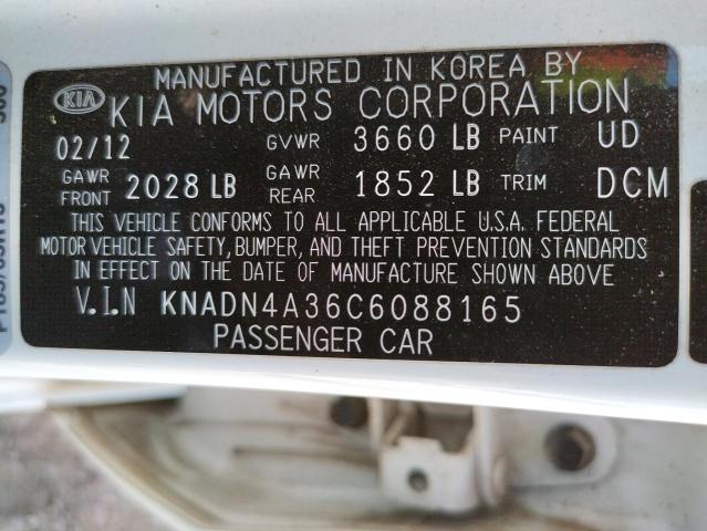 Photo 10 from auction – 2012 KIA RIO EX with VIN KNADN4A36C6088165