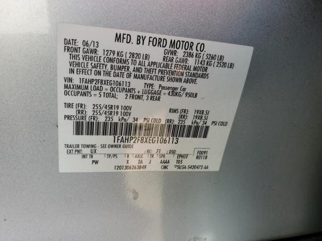Photo 10 from auction – 2014 FORD TAURUS LIM with VIN 1FAHP2F8XEG106113